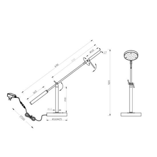 Lampada da scrivania ufficio led cct 2300k 4000k ottone satinato