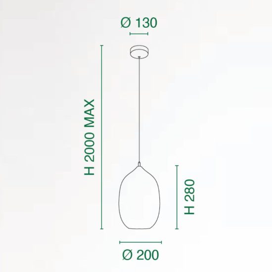 Fabas infinity lampada a sospensione moderna goccia vetro fumé