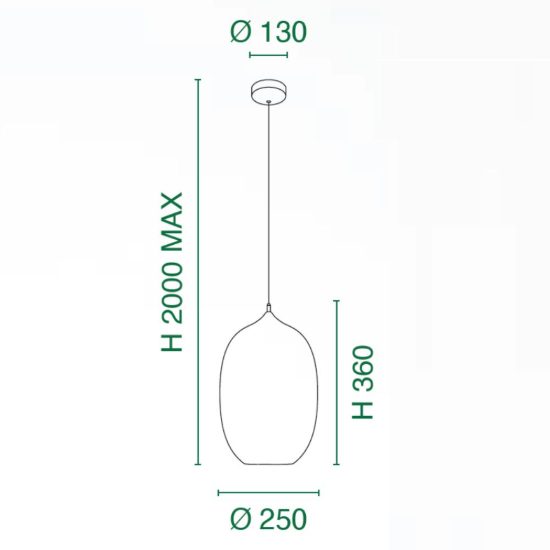 Fabas infinity lampada a sospensione vetro fumé per cucina