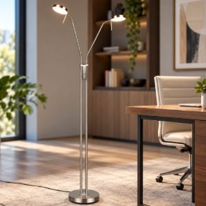 Piantana led 12w cct 2300k 4000k dimmerabile nichel opaco