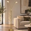 Piantana da terra per ufficio led cct 2300k 4000k dimmerabile ottone satinato