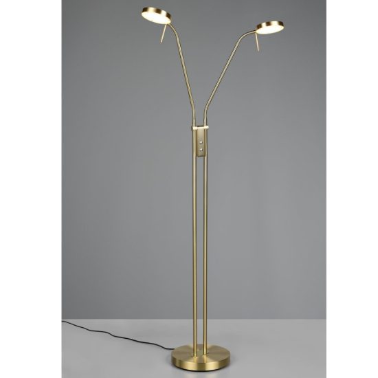 Piantana da terra per ufficio led cct 2300k 4000k dimmerabile ottone satinato