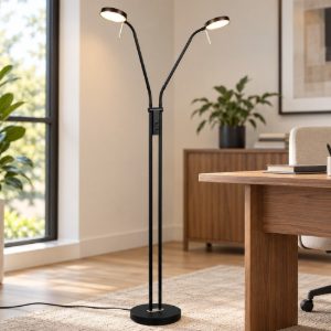 Lampada da terra orientabile led 12w cct 2300k 4000k nero opaco