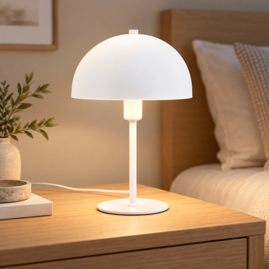 Abat-jour da comodino camera da letto bianco opaco