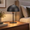Abat-jour lampada da comodino nero opaco moderna