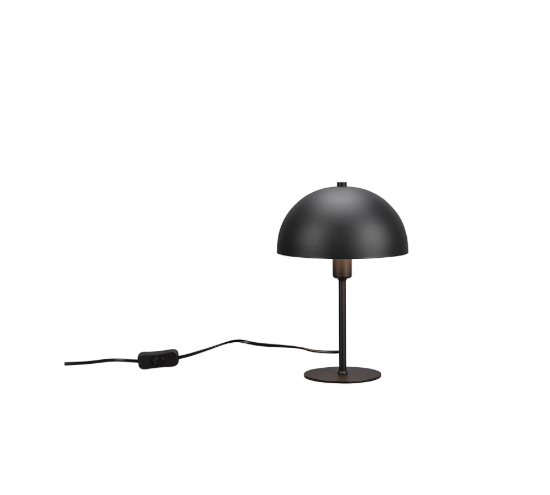 Abat-jour lampada da comodino nero opaco moderna