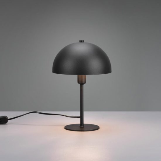 Abat-jour lampada da comodino nero opaco moderna