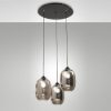 Fabas infinity lampadario da cucina 3 luci vetro fumé