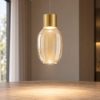 Fabas lampada a sospensione lapo vetro cognac led 12w 3000k dimmerabile