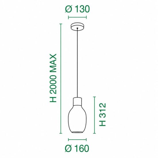 Fabas lampada a sospensione lapo vetro cognac led 12w 3000k dimmerabile