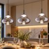 Fabas deva lampadario da cucina tre vetri fumé led 42w cct 2700k 3000k 4000k dimmerabile