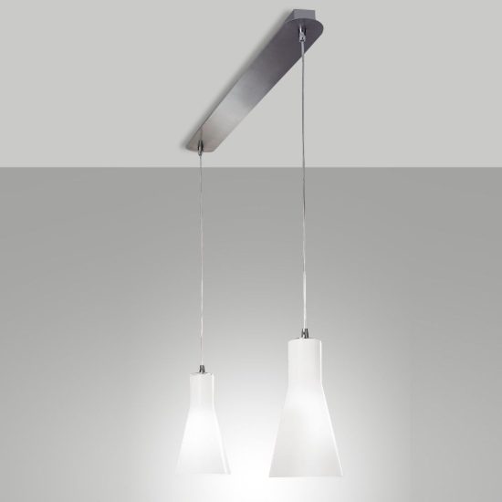 Fabas lampadario da cucina diana due luci vetro bianco