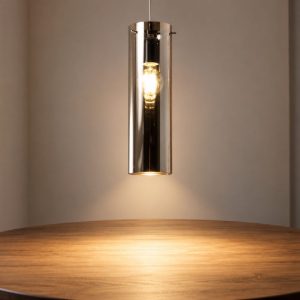 Fabas sintesi lampada a sospensione moderna cilindro vetro fumé