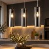 Fabas lampadario da cucina sintesi tre luci vetro fumé