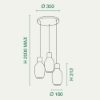 Fabas lapo lampadario moderno 3 luci cognac led 36w 3000k dimmerabile