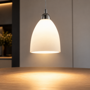Fabas luce provenza lampada a sospensione per cucina moderna campana bianco vetro