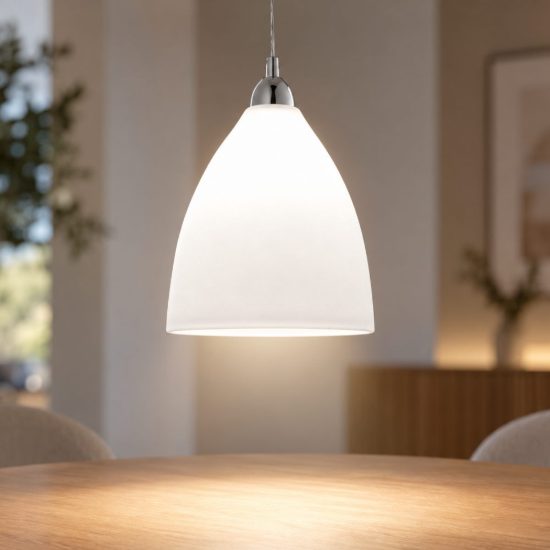 Fabas  provenza lampadario a sospensione per cucina moderna vetro bianco