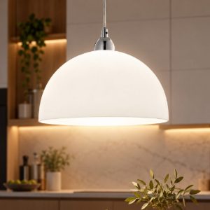 Fabas nice lampadario da cucina moderna campana vetro bianco 36cm