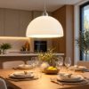 Fabas nice lampadario da cucina moderna campana vetro bianco 36cm
