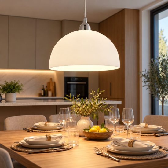 Fabas nice lampadario da cucina moderna campana vetro bianco 36cm