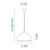 Fabas nice lampadario da cucina moderna campana vetro bianco 36cm