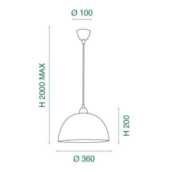 Fabas nice lampadario da cucina moderna campana vetro bianco 36cm