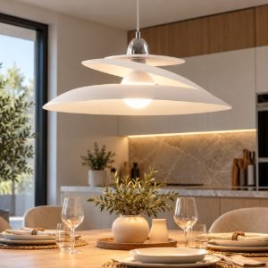 Fabas aragon lampadario per cucina moderna spirale bianco