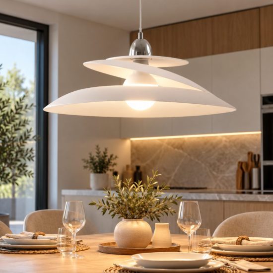 Fabas aragon lampadario per cucina moderna spirale bianco