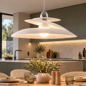 Fabas lampadario da cucina aragon bianco led 18w 3000k dimmerabile