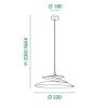 Fabas lampadario da cucina aragon bianco led 18w 3000k dimmerabile