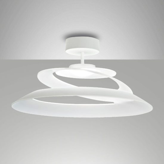 Fabas aragon plafoniera moderna bianca led 18w 3000k dimmerabile