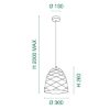 Fabas lampada a sospensione duchessa ceramica bianca 30cm
