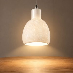 Fabas marina lampada a sospensione moderna campana ceramica bianca