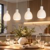 Fabas lampadario per cucina moderna marina quattro luci ceramica bianca