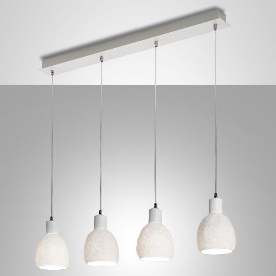 Fabas lampadario per cucina moderna marina quattro luci ceramica bianca