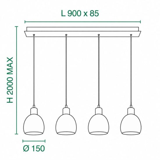 Fabas lampadario per cucina moderna marina quattro luci ceramica bianca