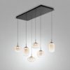 Lampadario moderno sei luci vetro cognac led 42w 2700k 3000k 4000k dimmerabile fabas brio