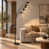 Piantana da terra design moderno nero opaco orientabile