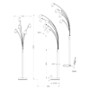 Piantana da terra design moderno nero opaco orientabile