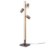 Piantana da terra led 20w 3000k orientabile legno nichel