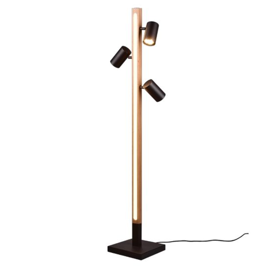 Lampada da terra luci orientabili led 20w 3000k nero opaco