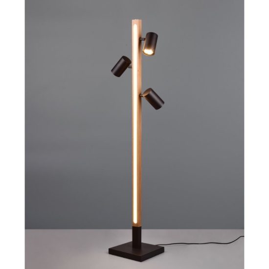 Lampada da terra luci orientabili led 20w 3000k nero opaco