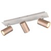 Plafoniera con 3 faretti spot da soffitto caffe gu10
