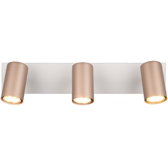 Plafoniera con 3 faretti spot da soffitto caffe gu10