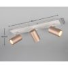Plafoniera con 3 faretti spot da soffitto caffe gu10