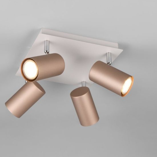 Plafoniera con faretti spot orientabili caffe