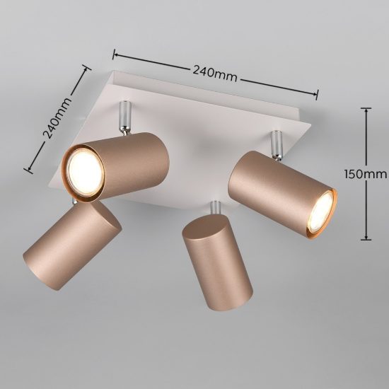 Plafoniera con faretti spot orientabili caffe