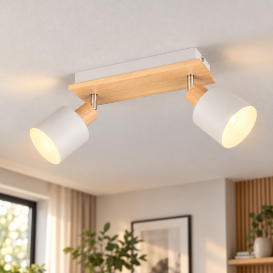 Plafoniera con faretti da soffitto  grigio orientabile