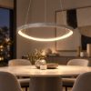 Lampadario moderno a sospensione plettro foglia argento led 50w cct 3000k 4000k