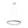 Lampadario moderno a sospensione plettro foglia argento led 50w cct 3000k 4000k